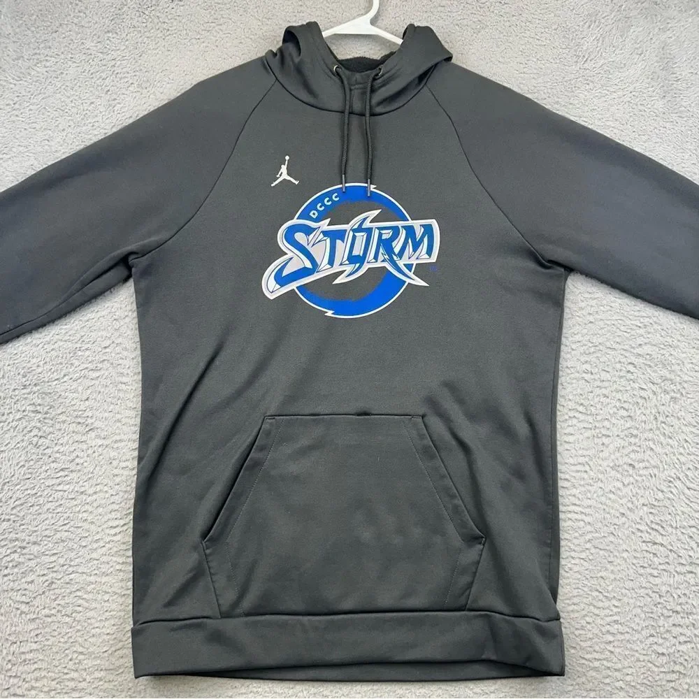 Jordan DCCC Storm Hoodie Mens Medium Gray Pullover Jump Man Basketball‎ Casual